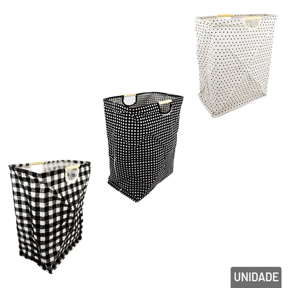 Cesto de Poliéster 55x40cm Dobrável Sortidos
