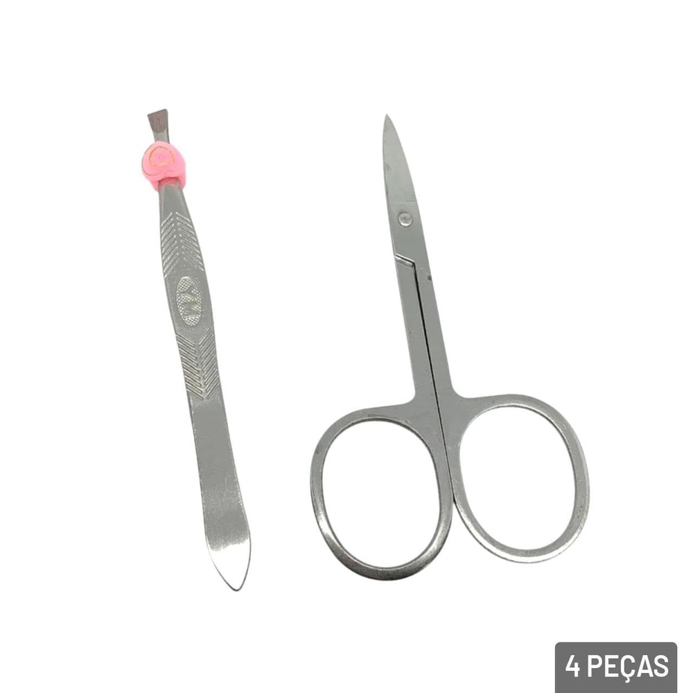 KIT Manicure 4 Peças Aço Inox Color