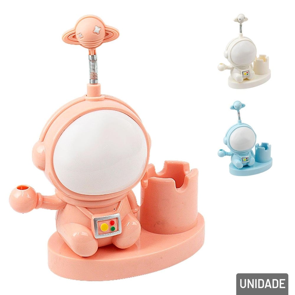 Luminária de Mesa 19cm Astronauta Suporte Color