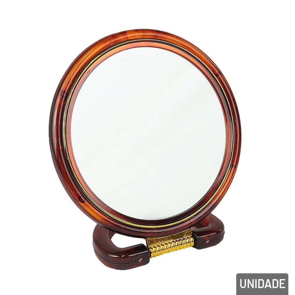 Espelho de Mesa Dupla Face 26,5x18cm Redondo