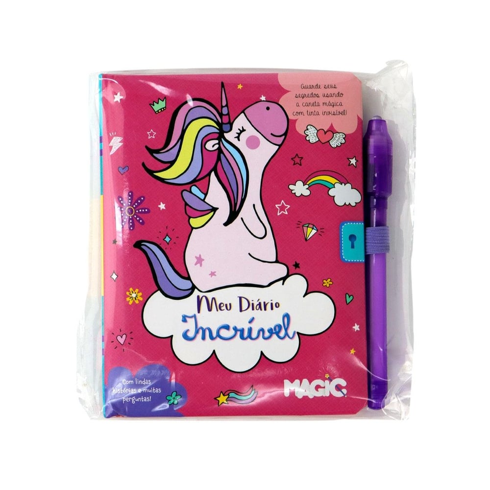 Diário Secreto 48 FL com Caneta Mágica P Unicórnio