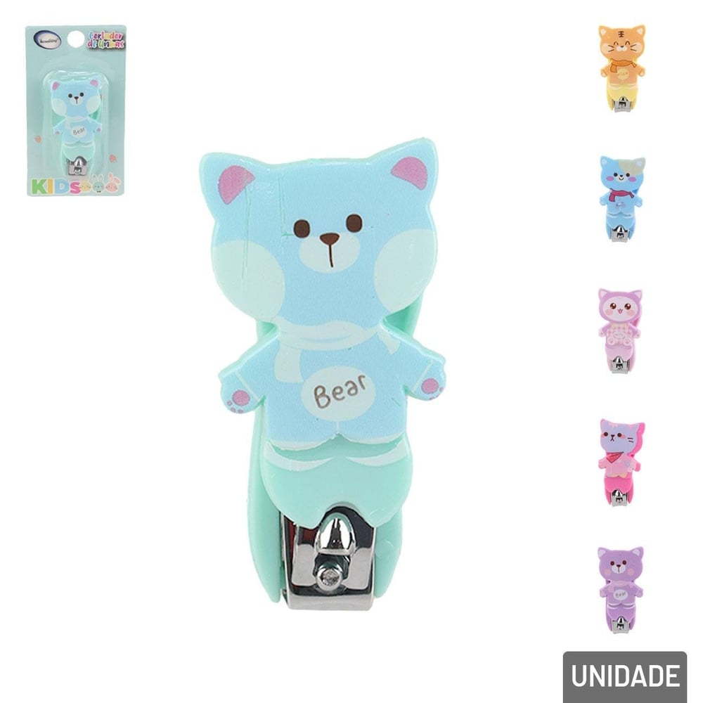 Cortador de Unha Inox Infantil 6cm Urso Sortidos