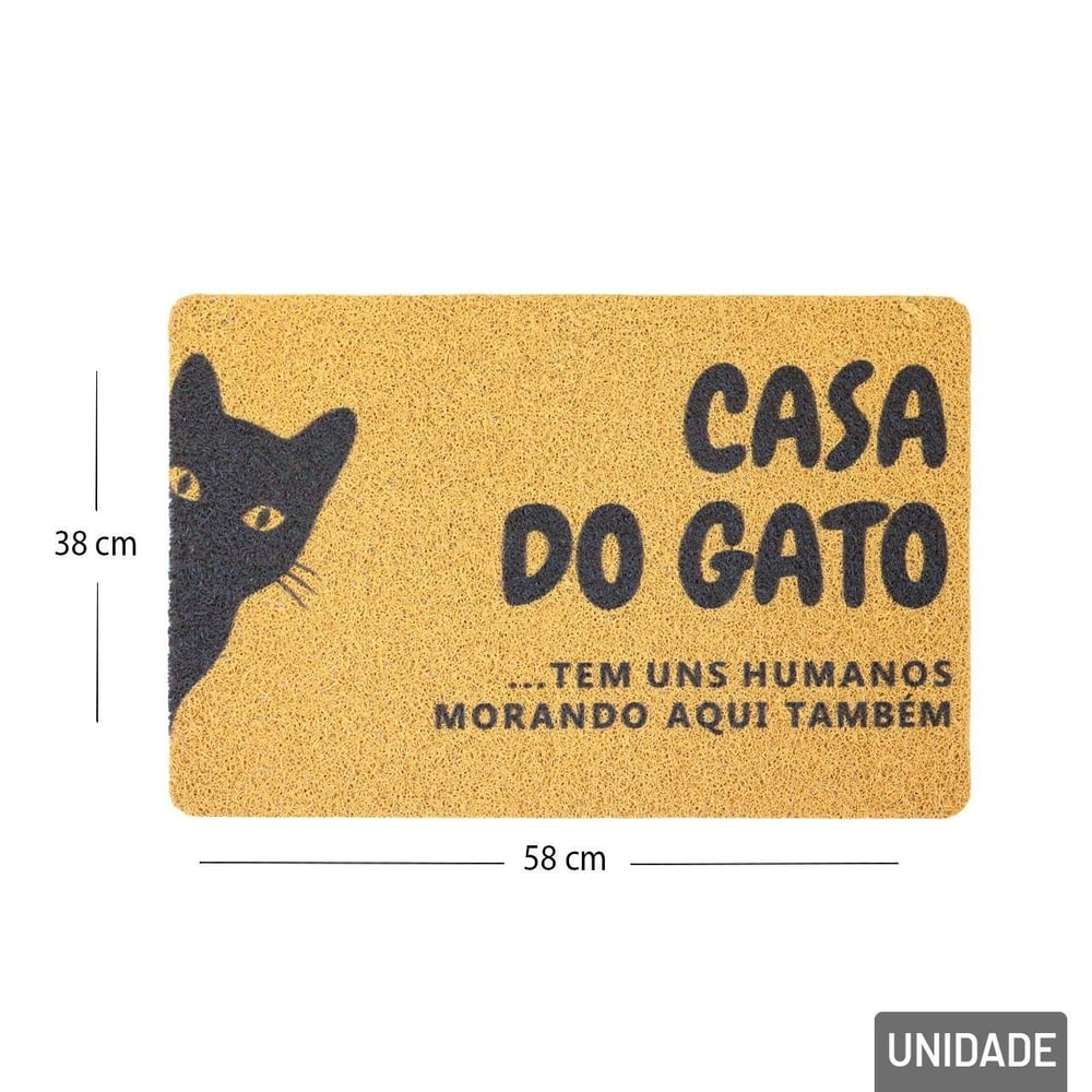 Tapete Capacho de Poliéster 38x58cm Frases