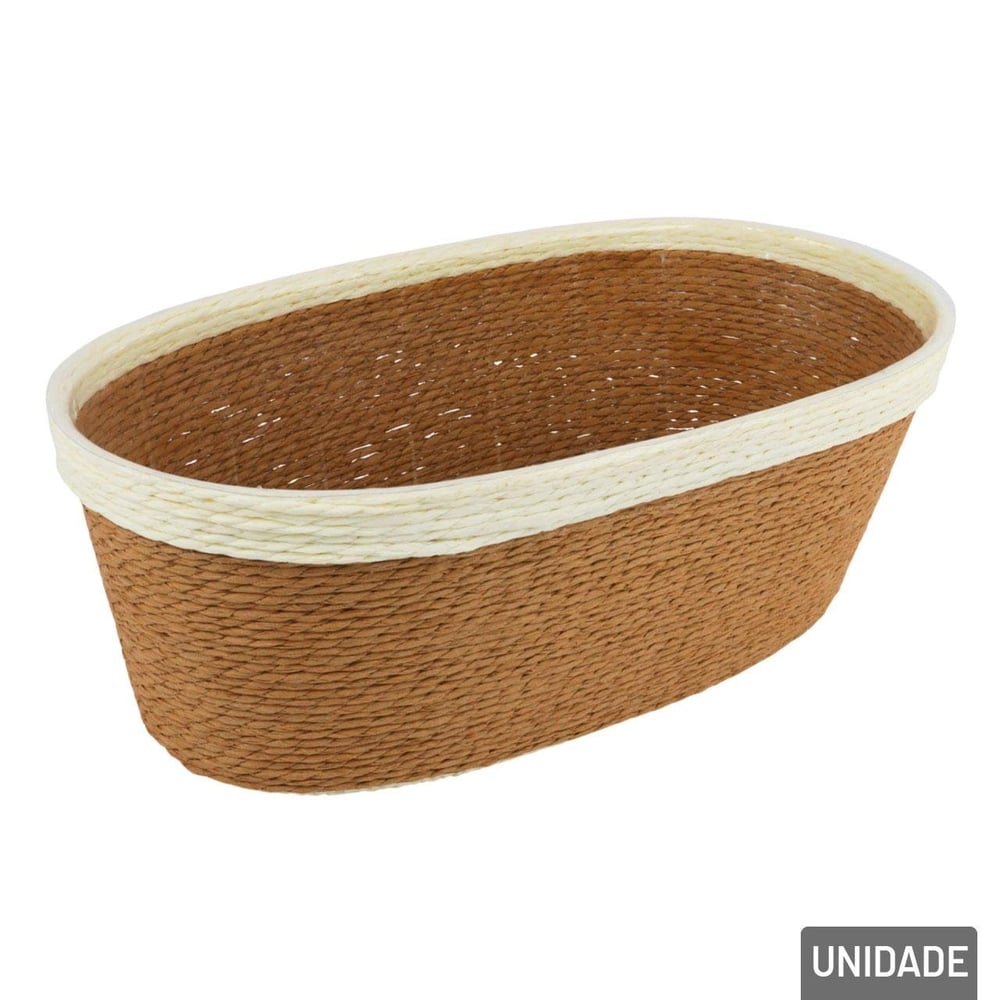 Cesto de Fibra de Papel e Plástico 24,5x12cm Oval