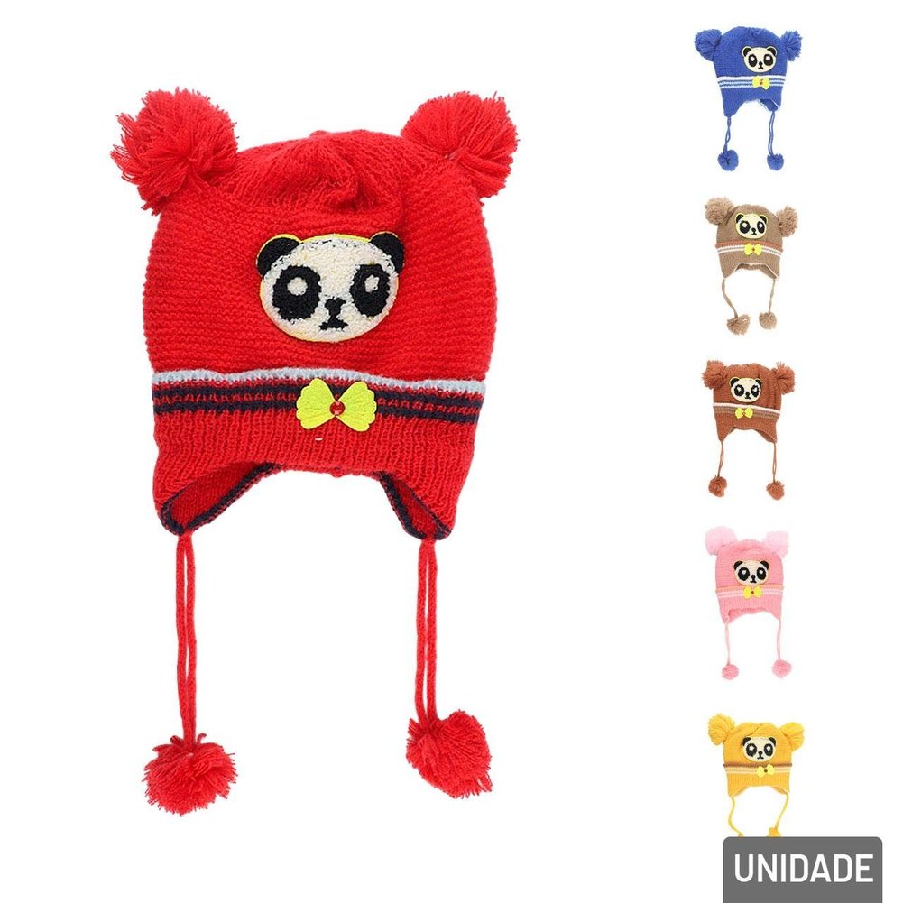 Touca Infantil Poliéster Forro Macio Panda Color