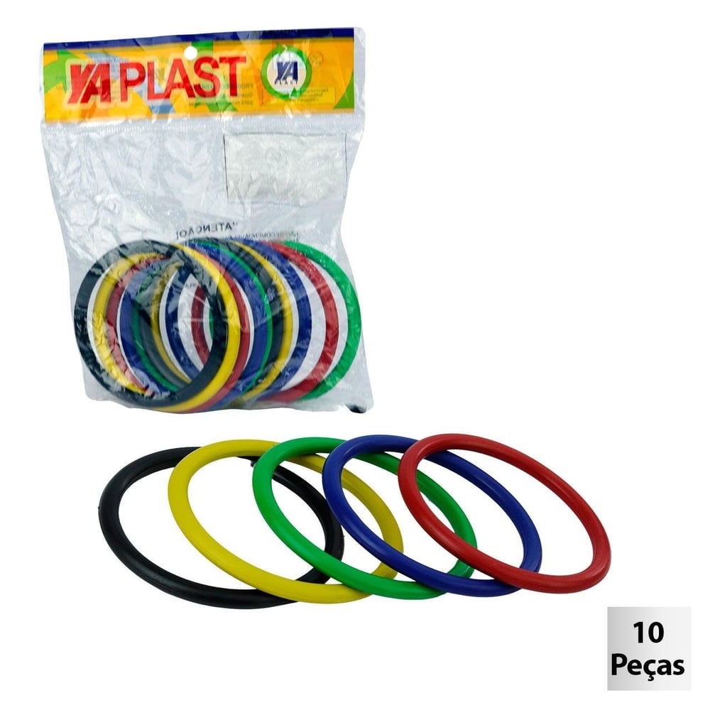 Argola de Plástico 10 Peças Colorido