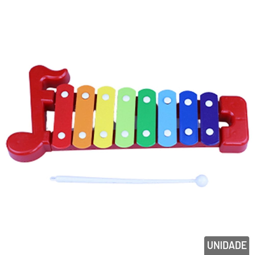 Xilofone Musical Infantil 12cm 2 Tons Cores Sortidas