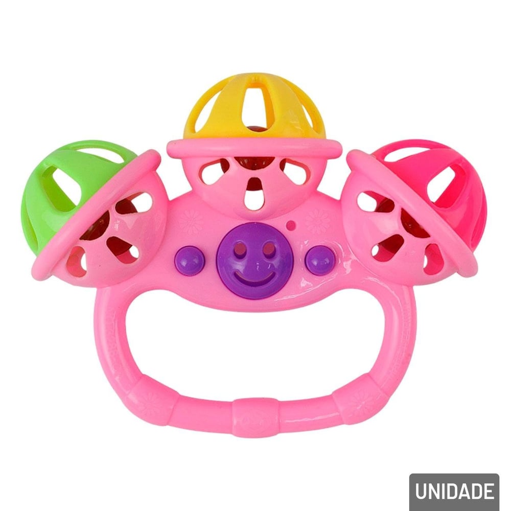 Chocalho Para Bebê 10cm Triplo Color