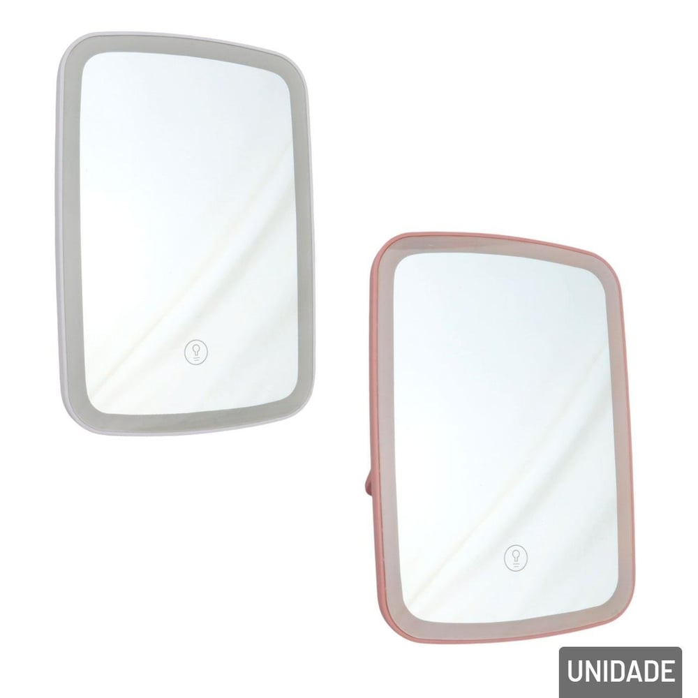 Espelho de Mesa 24x17cm com LED Retangular Color