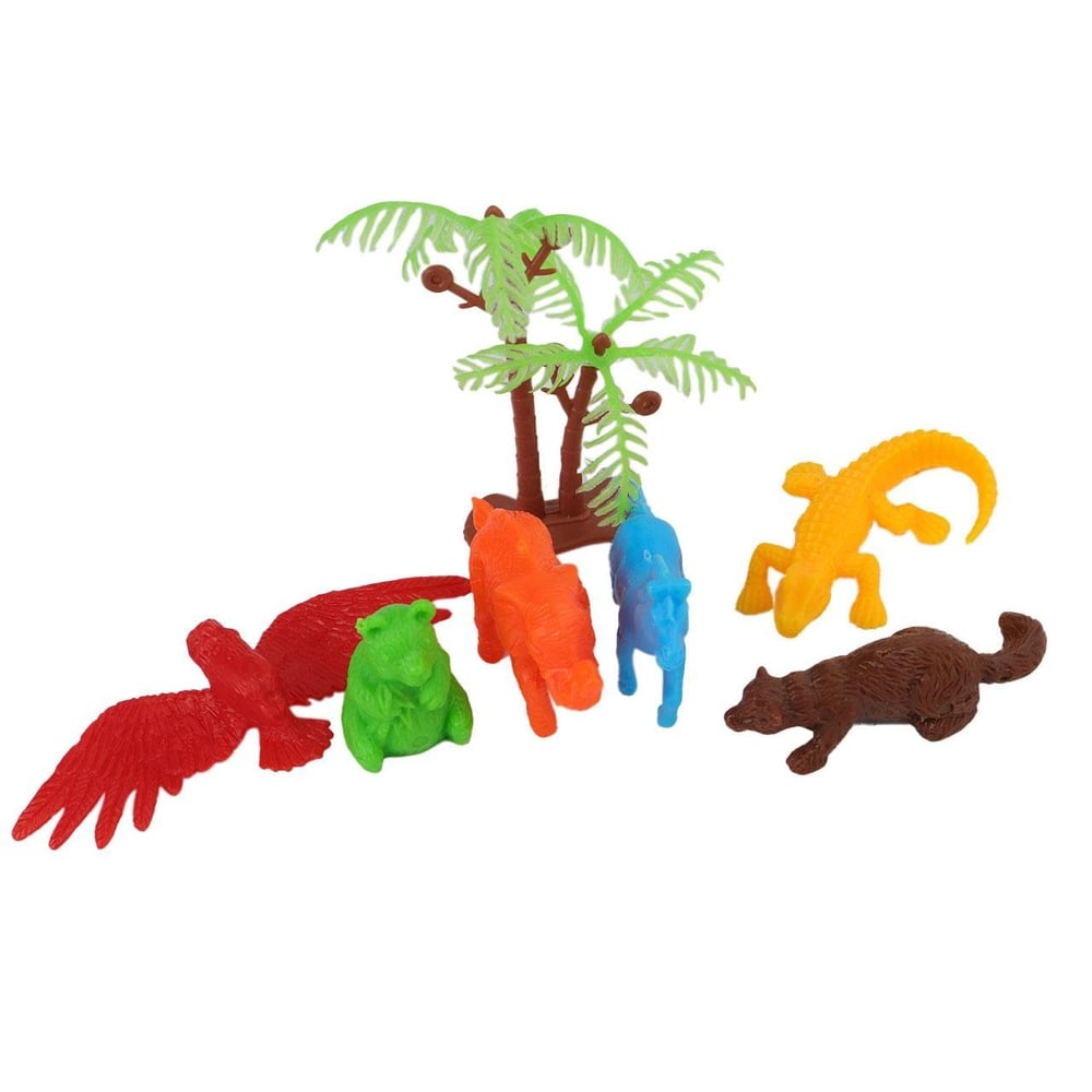 KIT Animais de Plástico 07 Peças Selva
