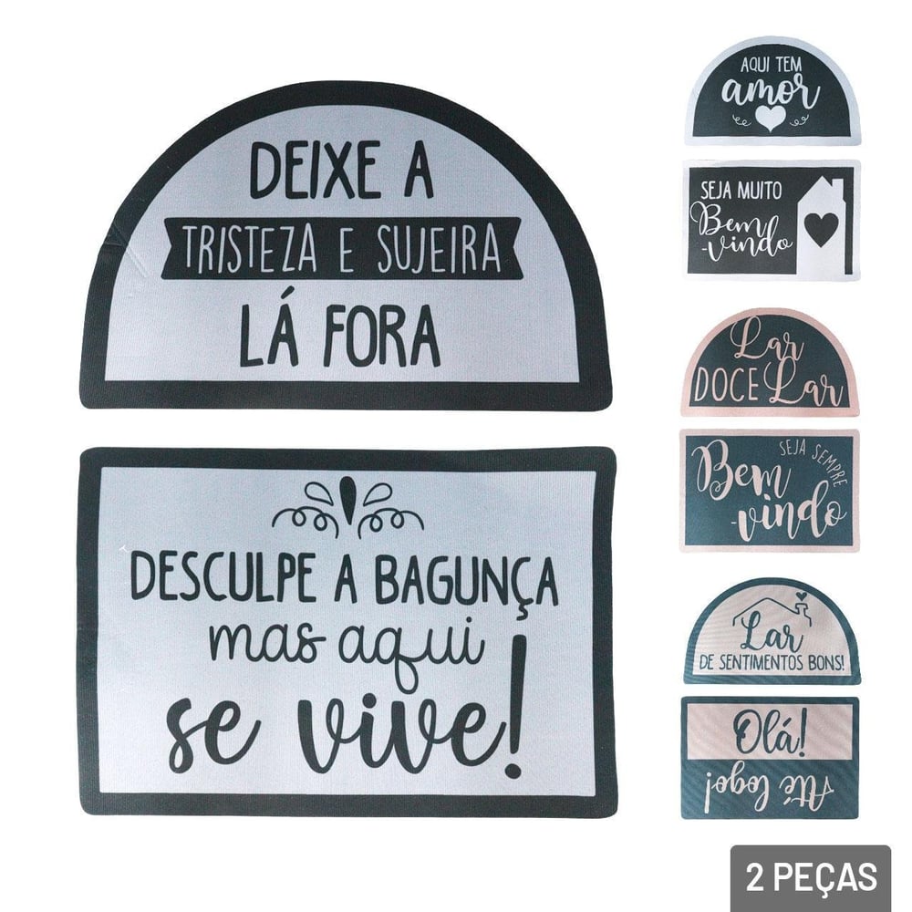 KIT Tapete de Poliéster 2 Peças Estampa Sortidas