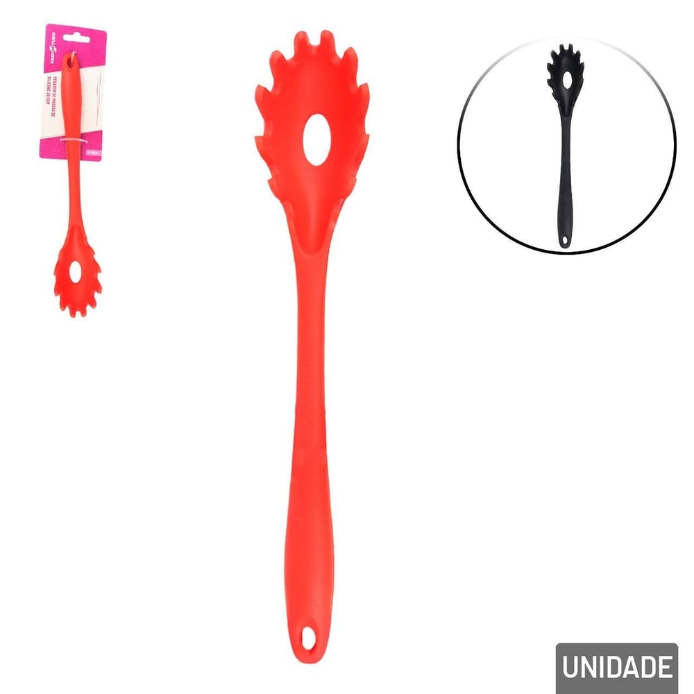 Colher de Silicone 28,5cm Macarrão Color