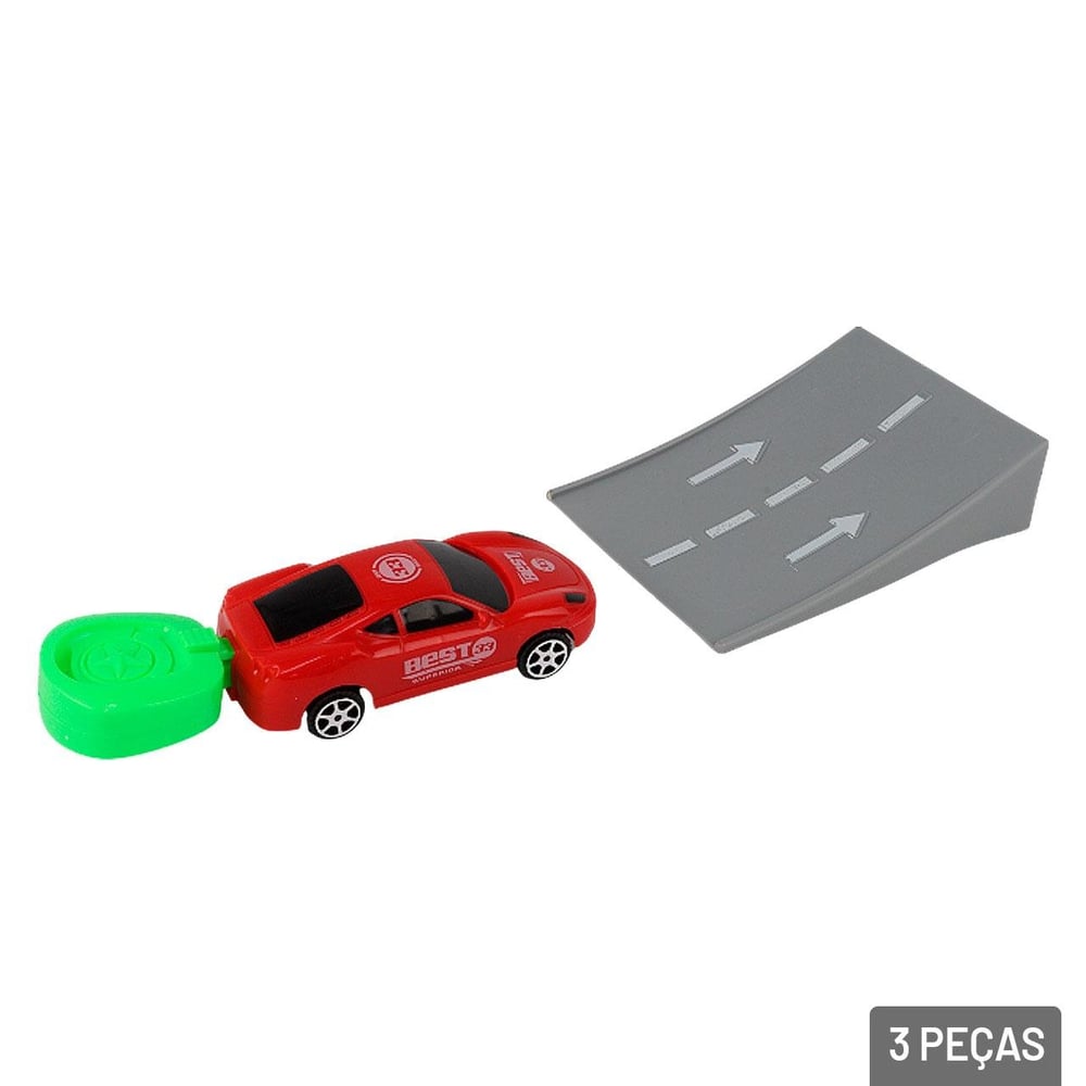 Carrinho com Lançador 3 Peças com Rampa Color