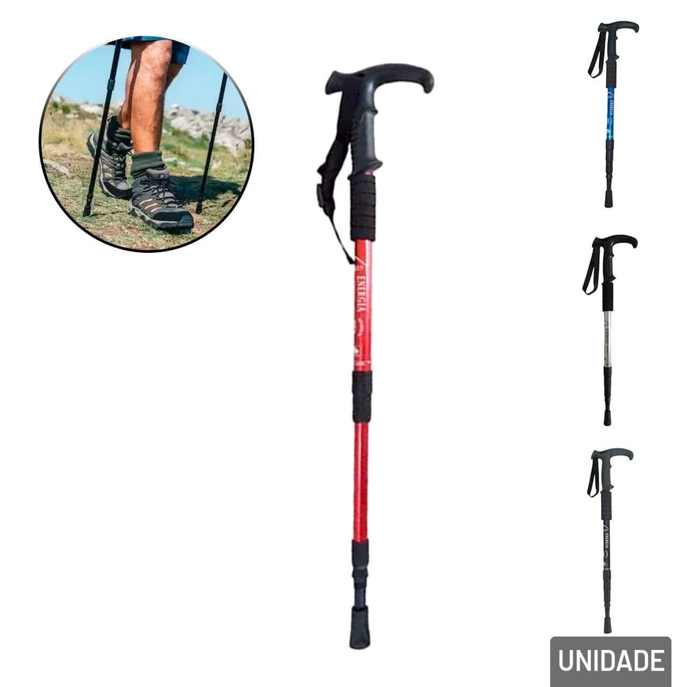 Bengala de Alumínio Ajustável 107cm Multifuncional