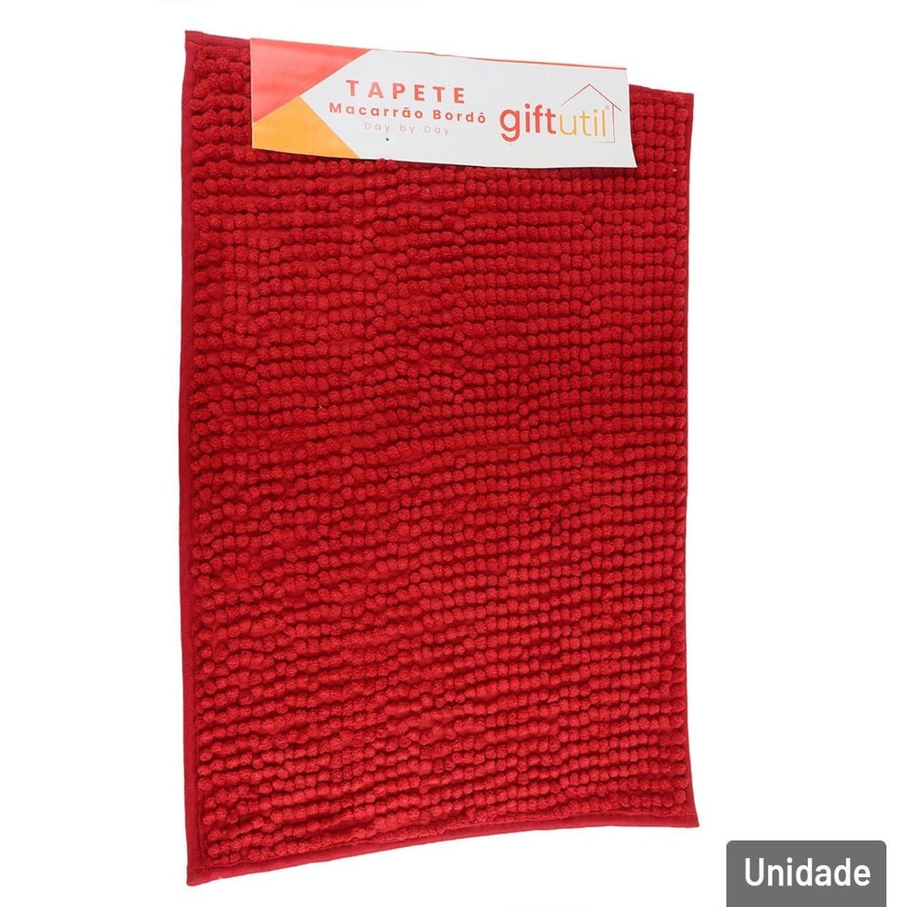 Tapete de Poliéster 38x58cm Felpudo Vermelho