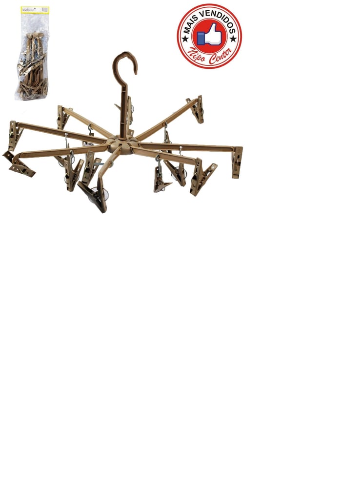 Varal de Plástico 16 Prendedores