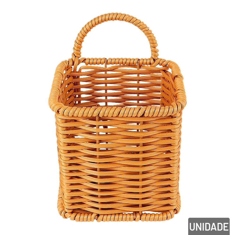 Porta Talher de Plástico 10cm Retangular Trançado