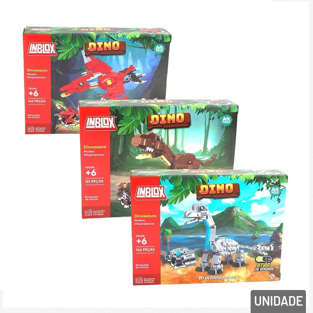 Blocos de Montar Dino 2 EM 1 Modelos Sortidos