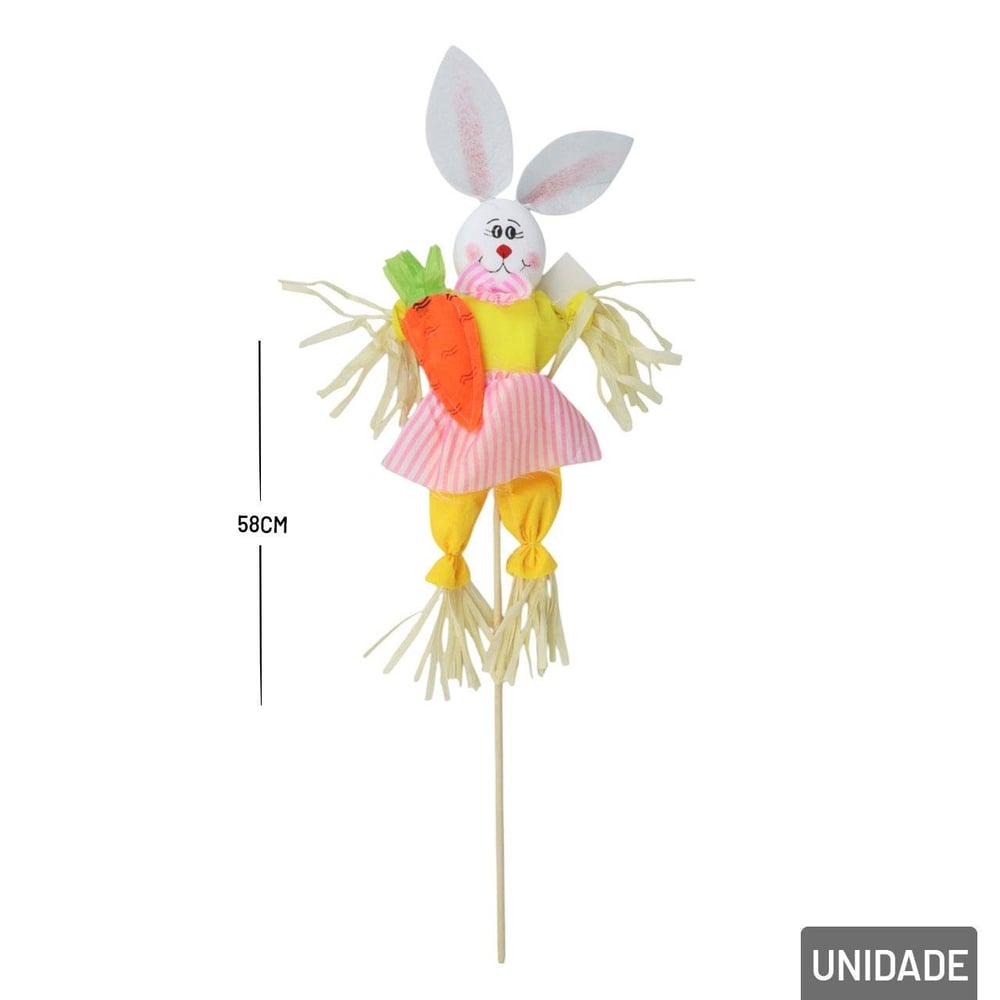 Enfeite de Páscoa Coelho Espantalho 58cm Sortidos
