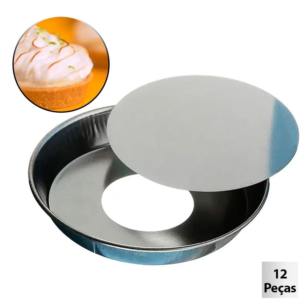 Forma Para Tortinha Flandres 12 Pç Fundo Removível