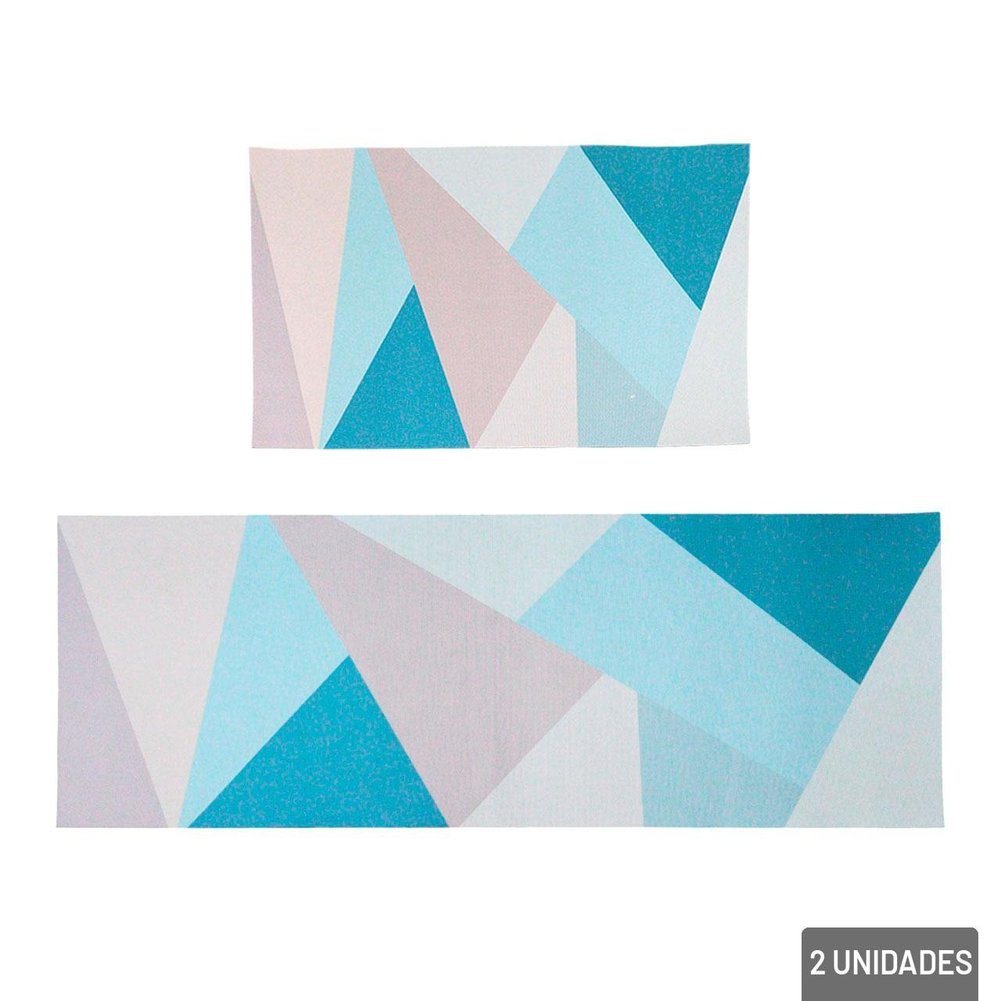 KIT Tapete de Poliéster 2 Peças Estampa Abstrata