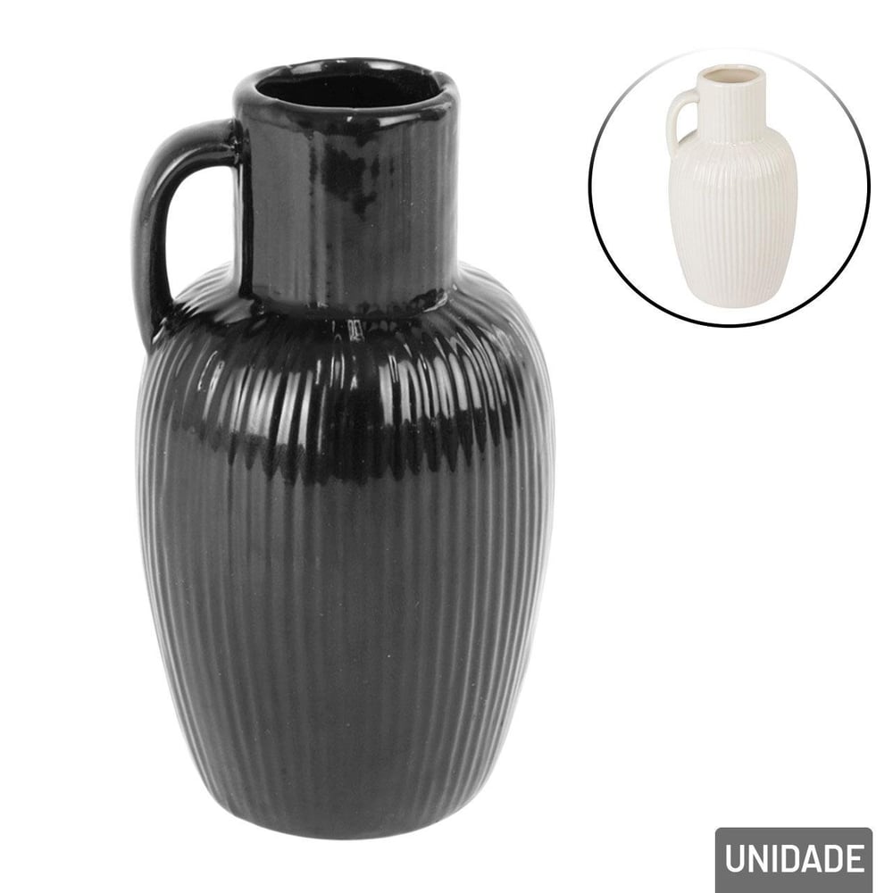Vaso Decorativo de Cerâmica 12cm com Alça Color