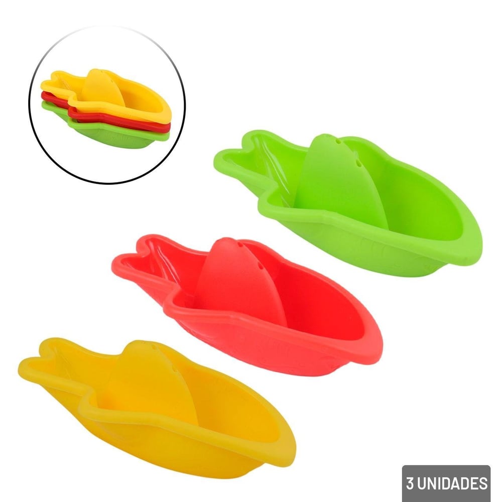 Barco de Plástico Empilhável 3 Pçs Hora do Banho