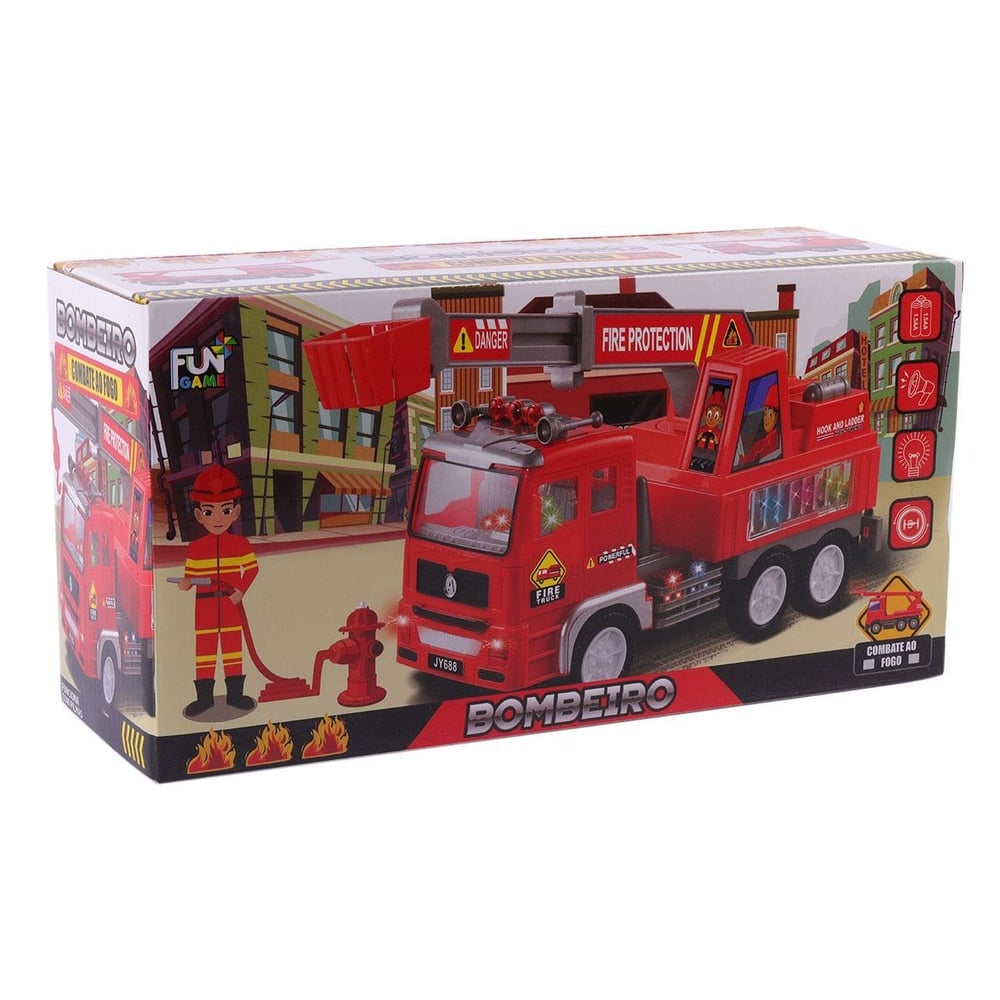 Caminhão Bate e Volta com LUZ e SOM Bombeiro