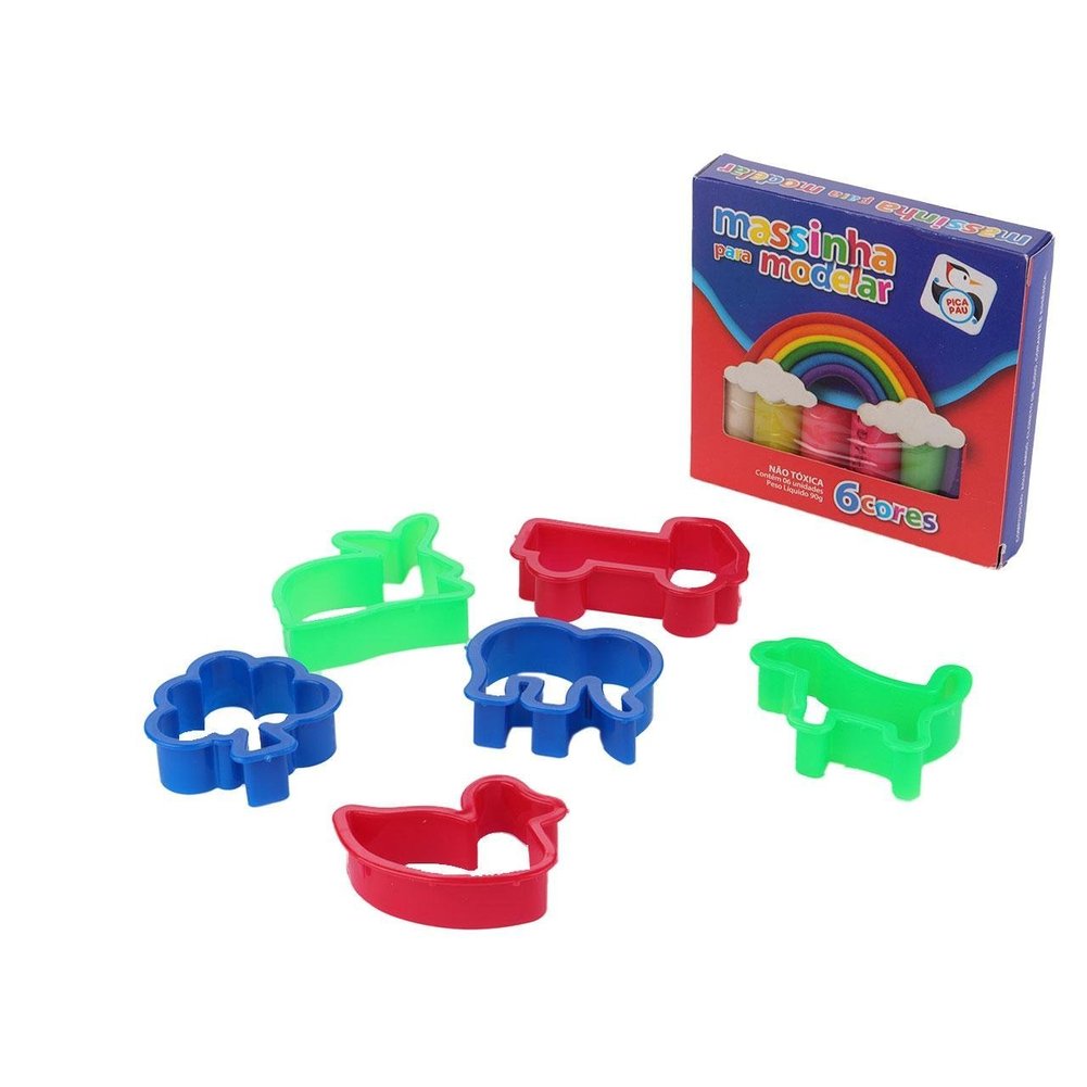 Massinha de Modelar 07 Peças Moldes