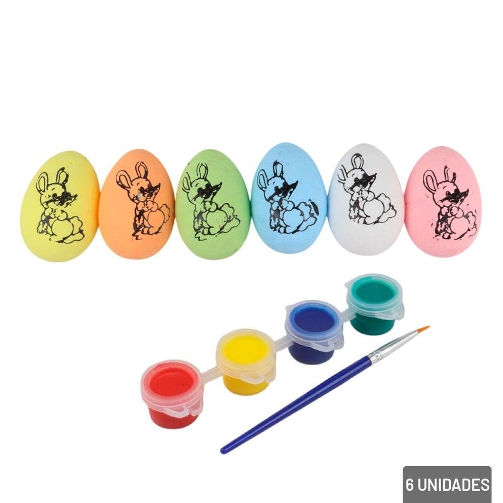 Enfeite de Páscoa Ovos Para Pintar Tinta 11 Peças