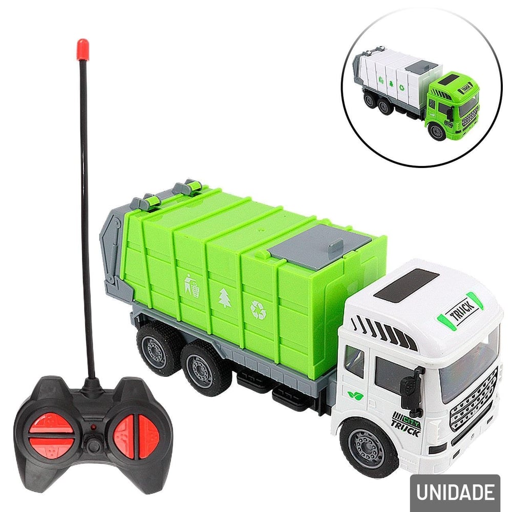 Carrinho de Controle Remoto Coletor de Lixo Color