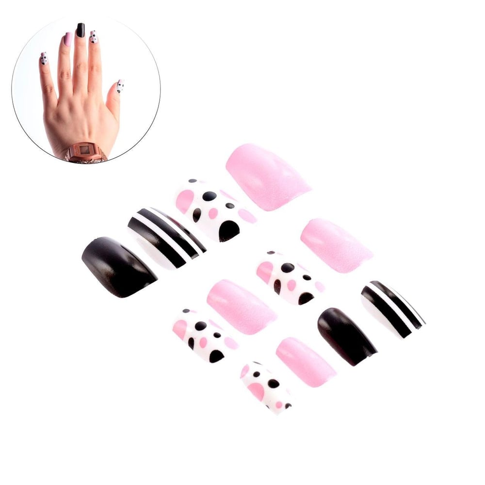 Unhas Postiças 12 Peças Estampas Sortidos