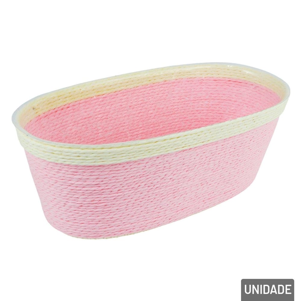 Cesto de Fibra de Papel e Plástico 24,5x12cm Oval