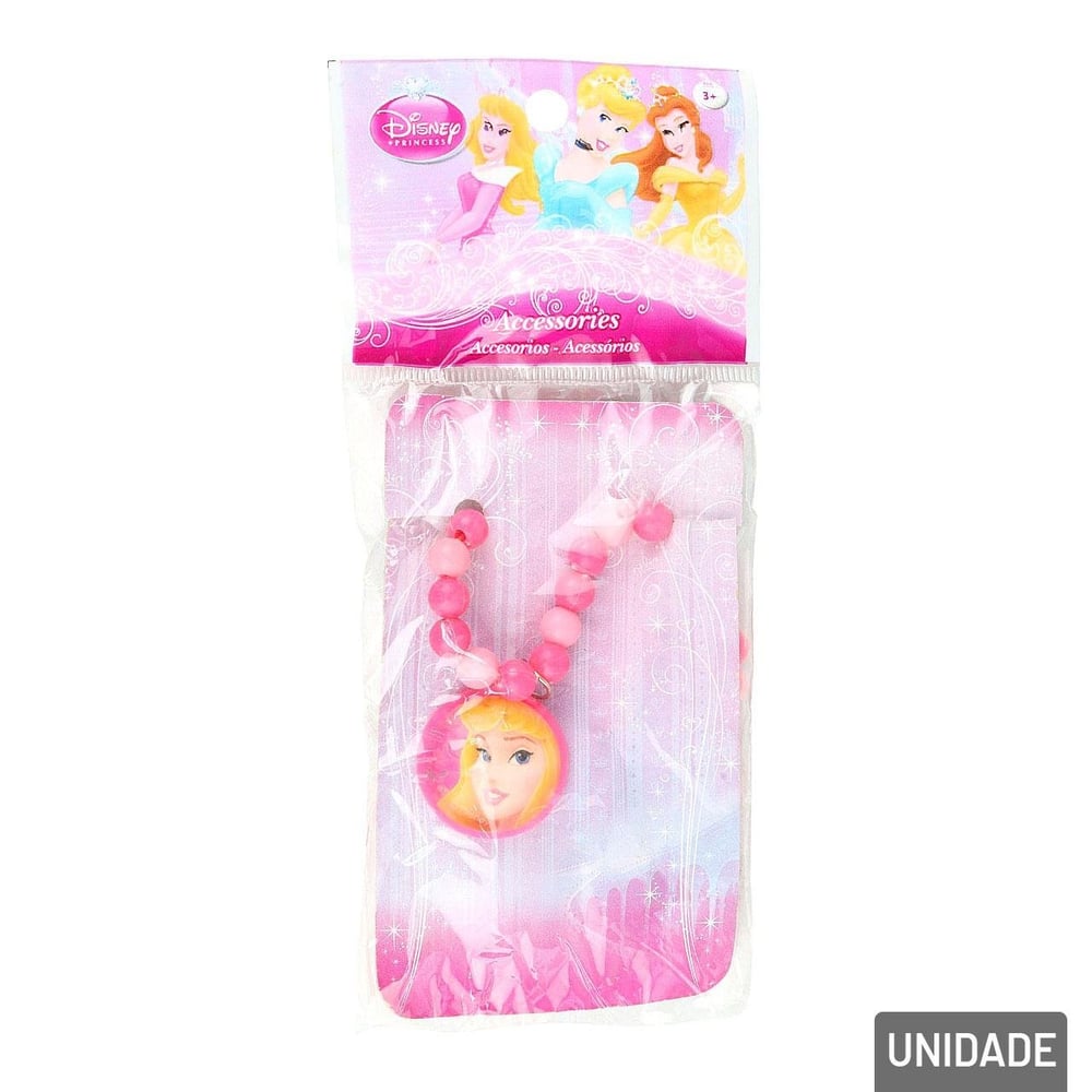 Colar de Plástico Infantil Princesa da Disney Rosa