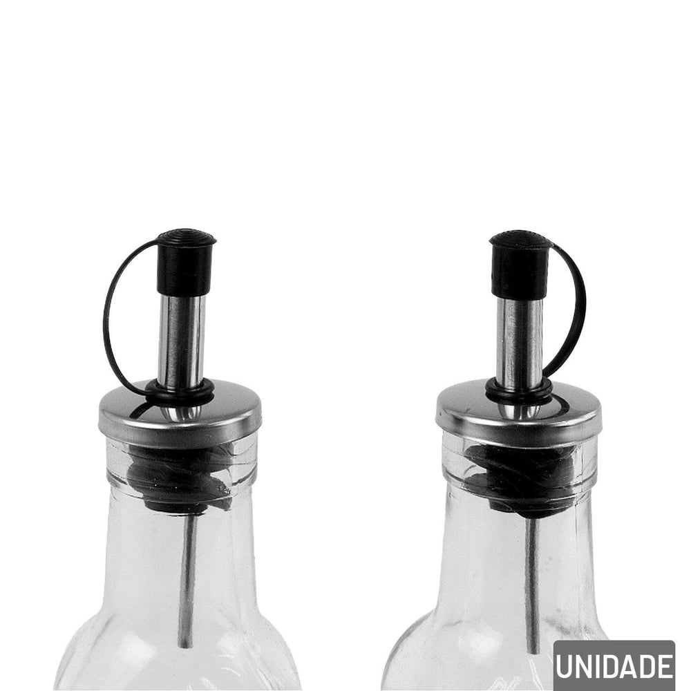 Galheteiro de Vidro 2 Pçs 200ml Bico com Tampa