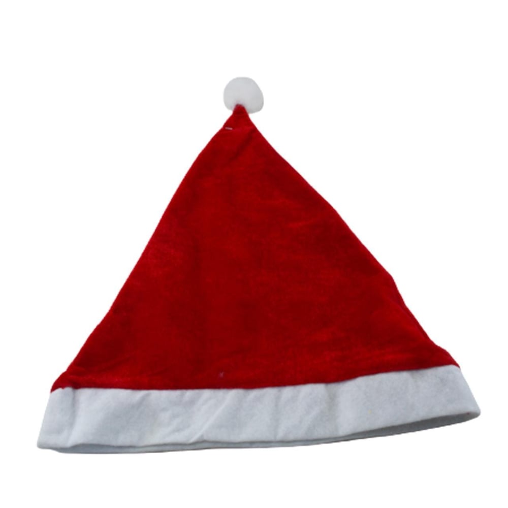 Gorro Papai Noel Veludo Vermelho e Branco Natal