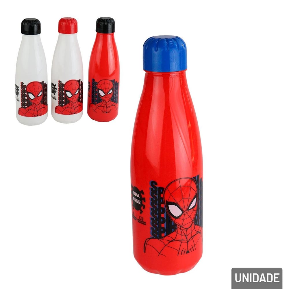 Garrafa de Plástico 600ml Squeeze Spiderman Color