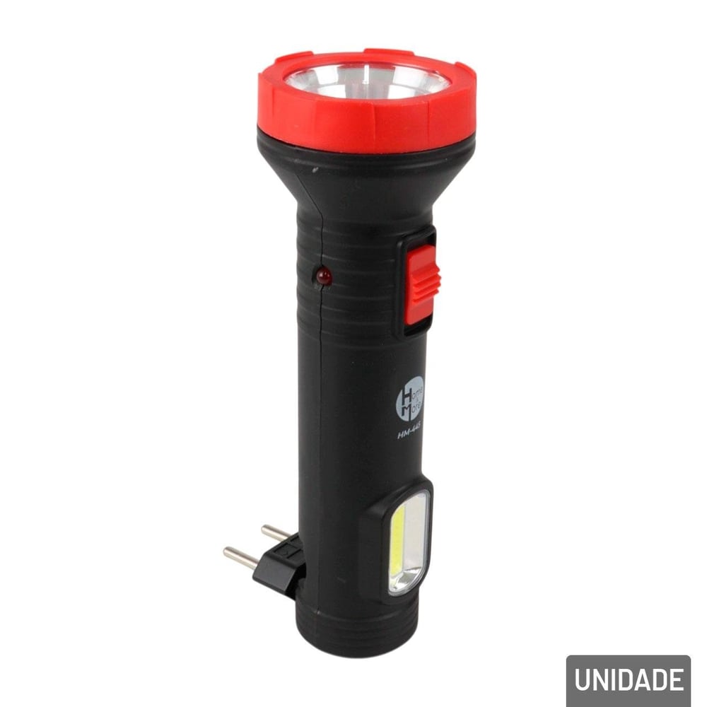 Lanterna Recarregável Bivolt 2 LED Duplo Preto