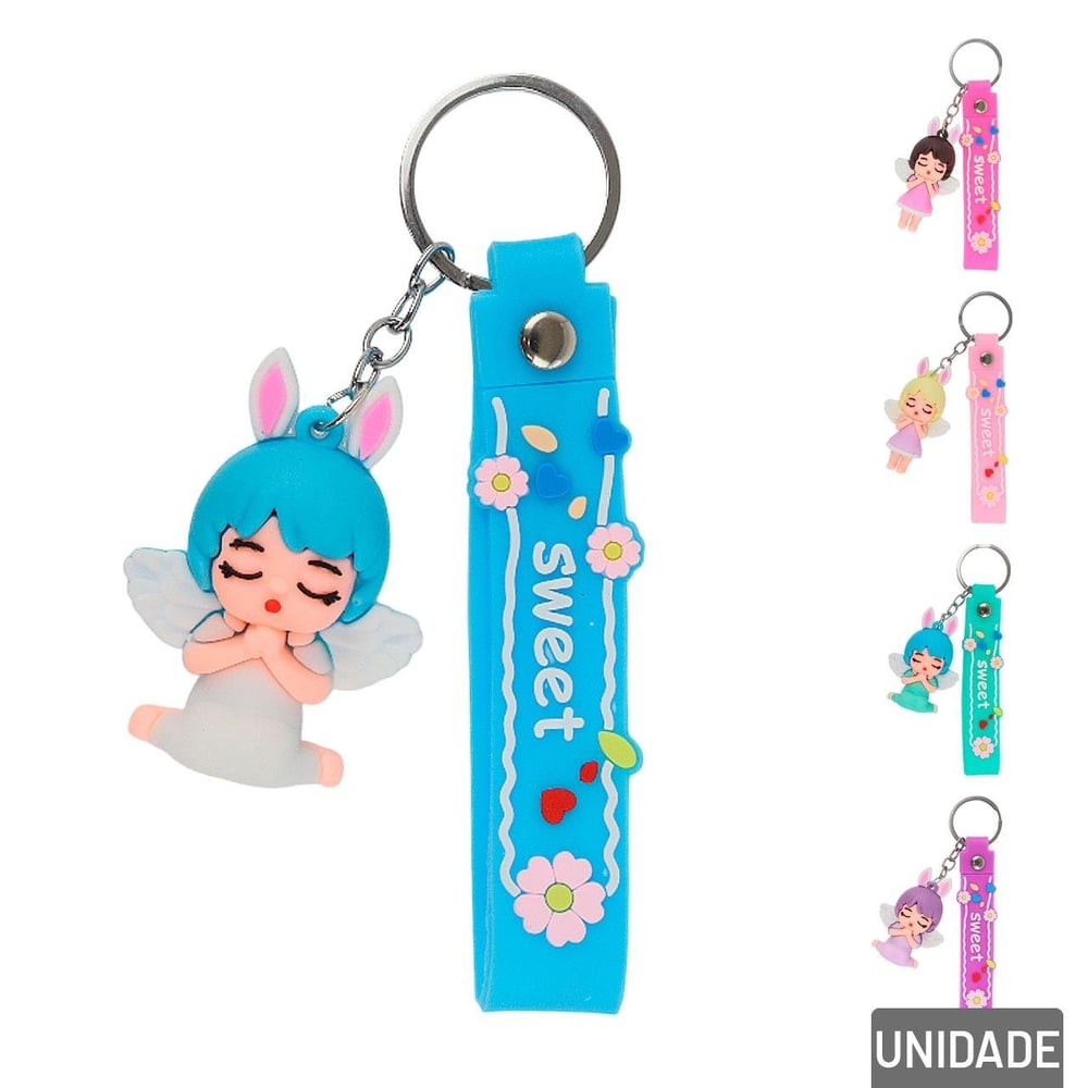 Chaveiro de Silicone 13cm Anjinho Sortidos