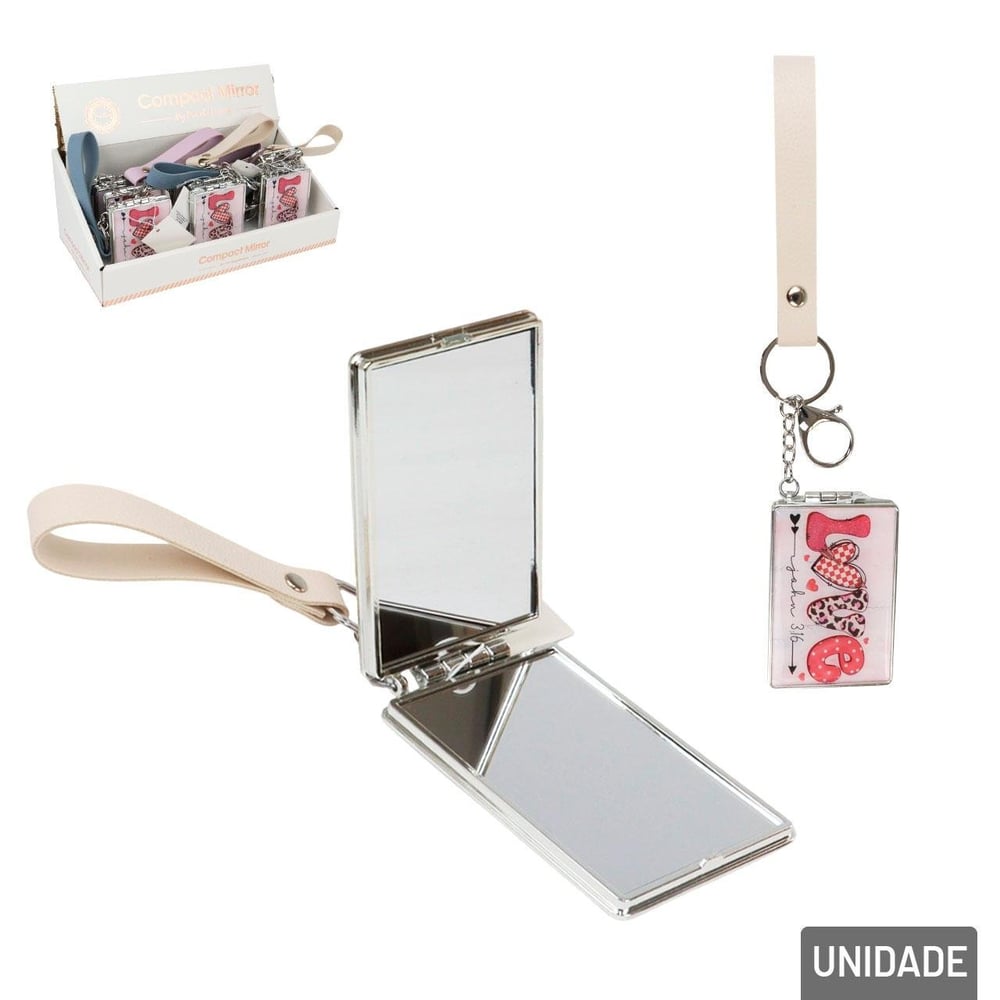 Espelho de Bolsa 7cm Duplo com Alça Sortidos