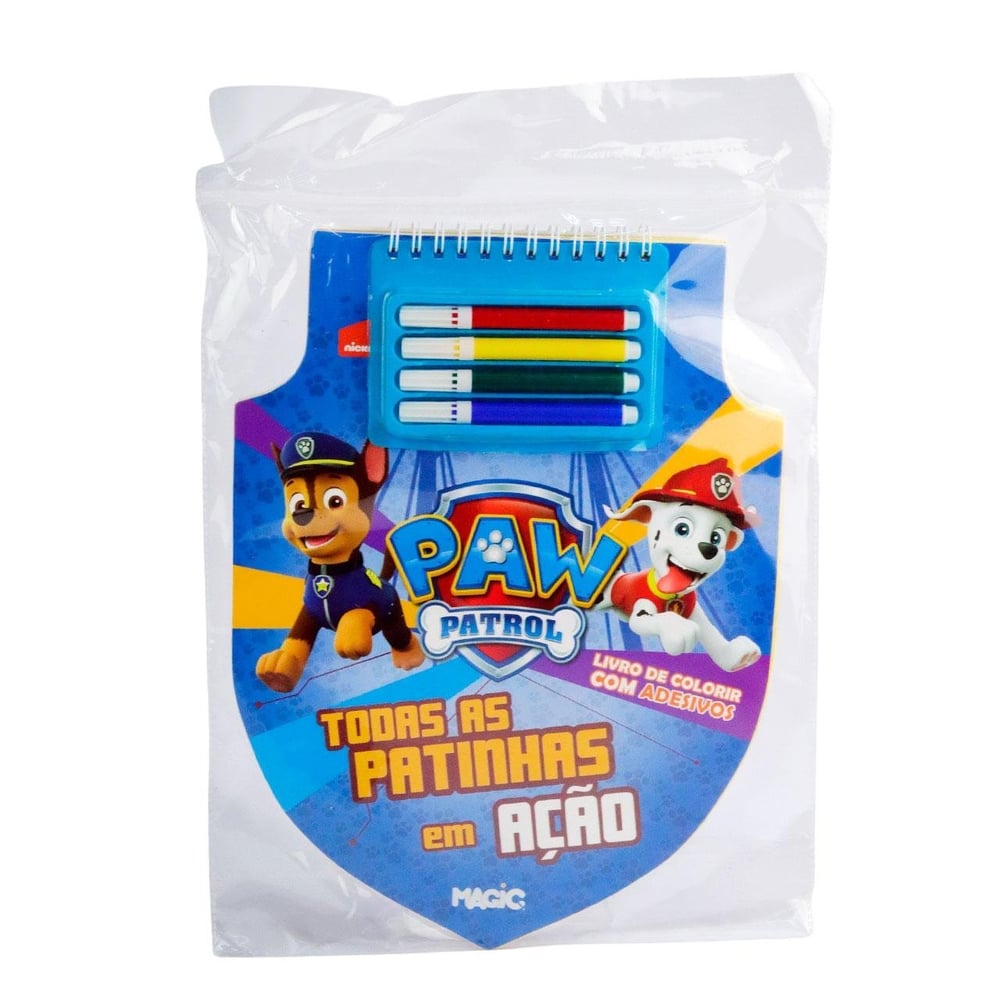 Livro de Colorir com 4 Canetinhas Patrulha Canina