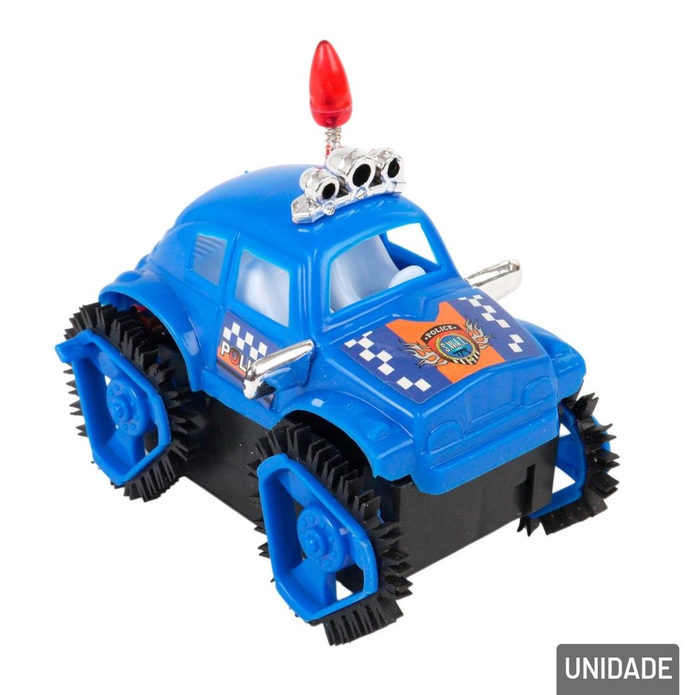 Carrinho Movido à Pilha Polícia Maluca com Luz