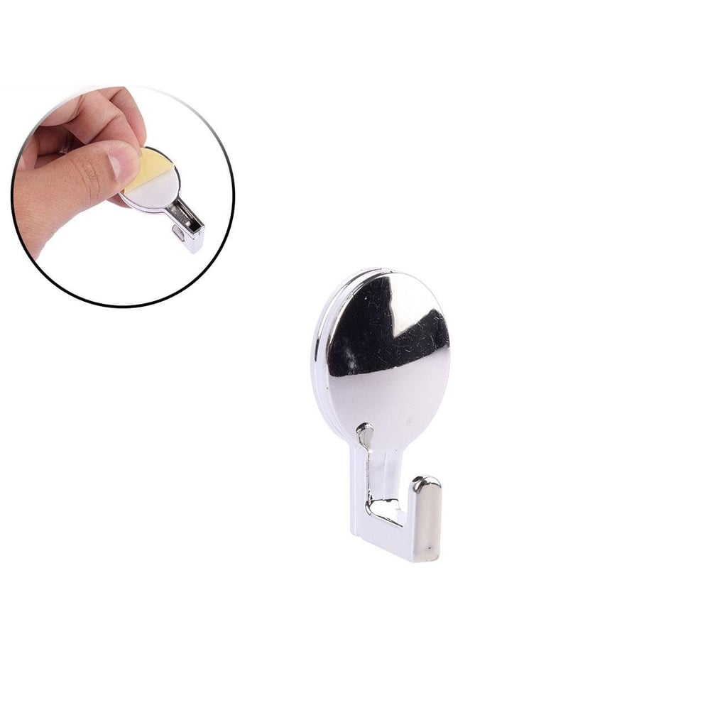 Gancho de Plástico 6 Pçs 5cm Adesivo Metálico