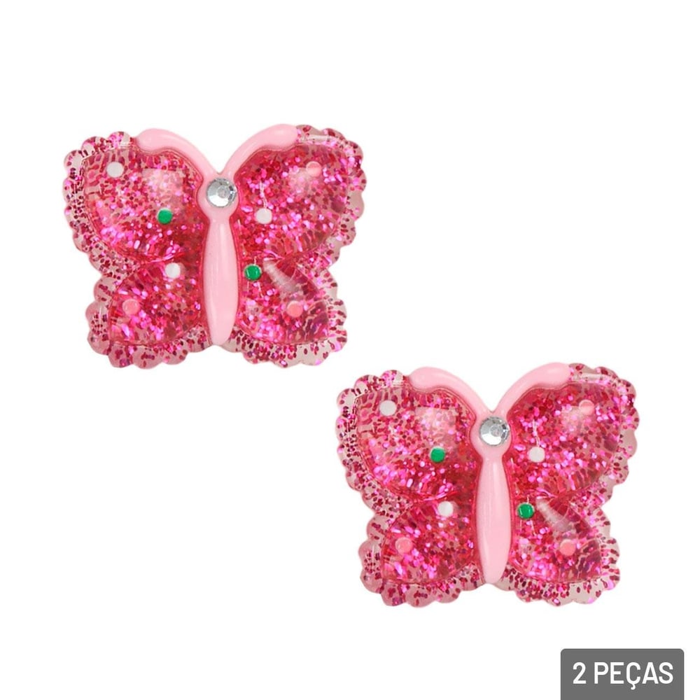 Elástico de Cabelo Plástico 2 Pçs Borboleta Color