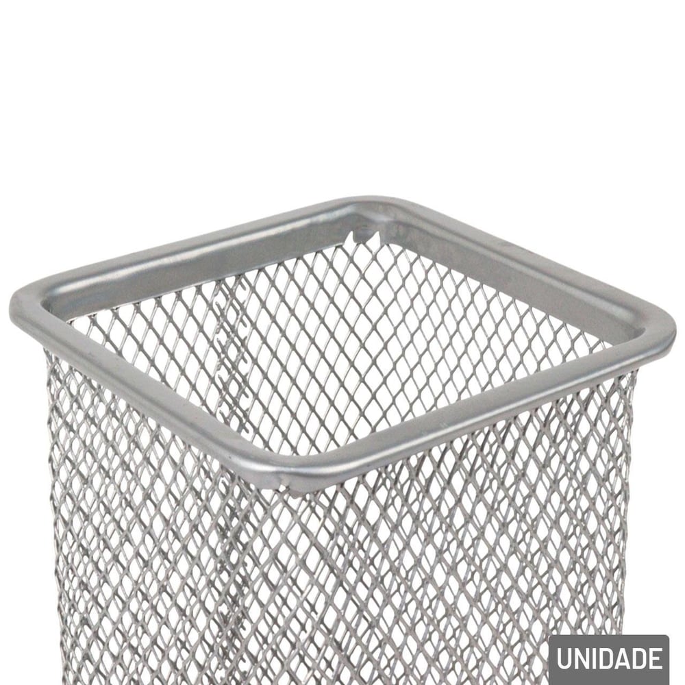 Organizador Multiuso Metal 8x9,8cm Vazado Cinza