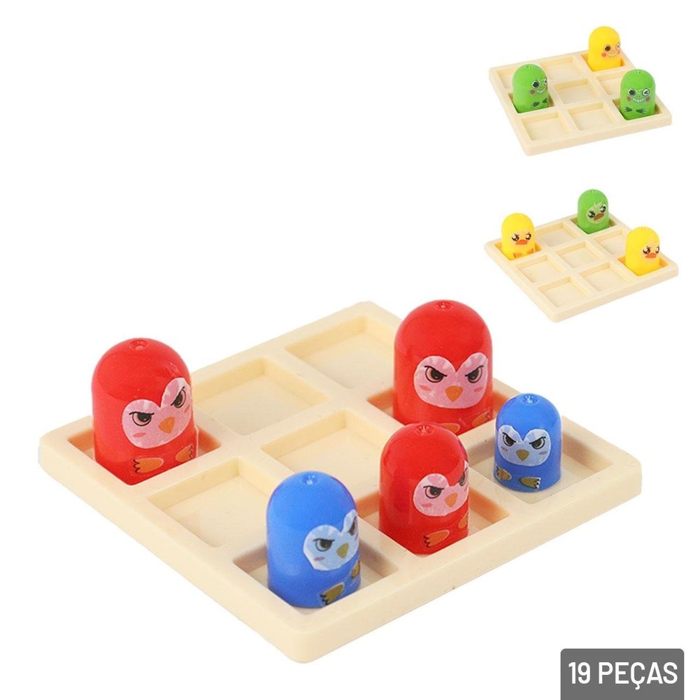 Jogo da Velha Infantil 19 Peças Animais Sortidos