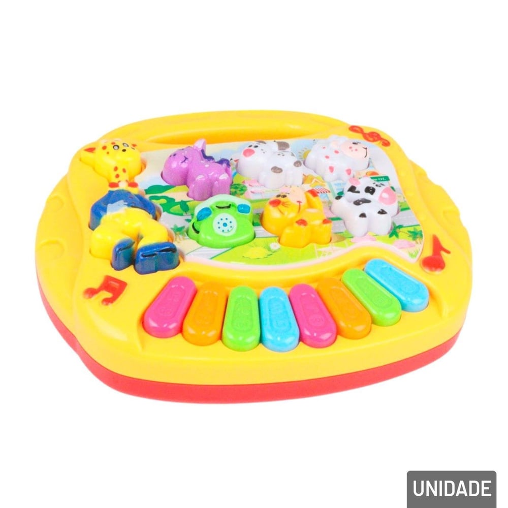 Teclado Musical Infantil Bilíngue Piano Animal