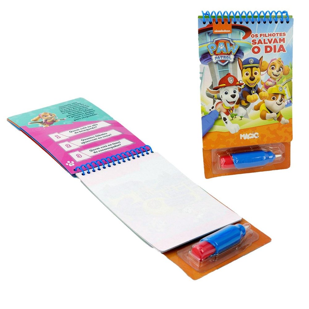 Livro de Colorir Aqua Book Patrulha Canina Pincel