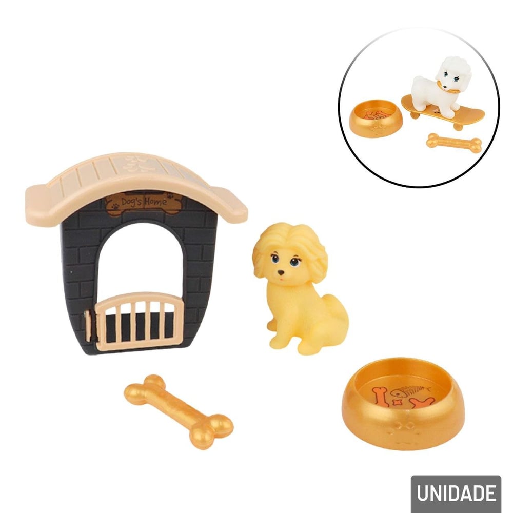 KIT Pets de Plástico com Acessórios Sortidos