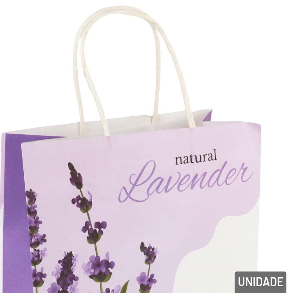 Sacola de Papel 38x21,5cm Flores Lavanda